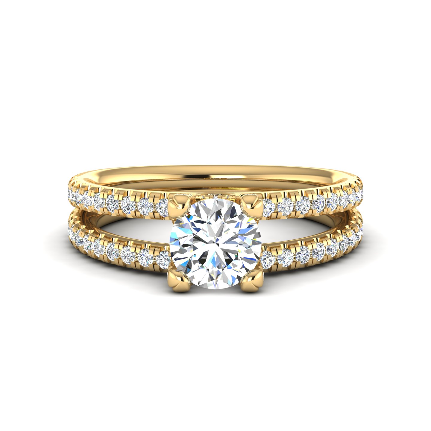 Naomi Split Shank Pave Engagement Ring